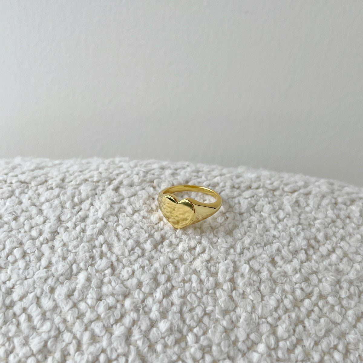 ASHLEY 12MM Heart Signet Ring 18K Gold Over Sterling Silver