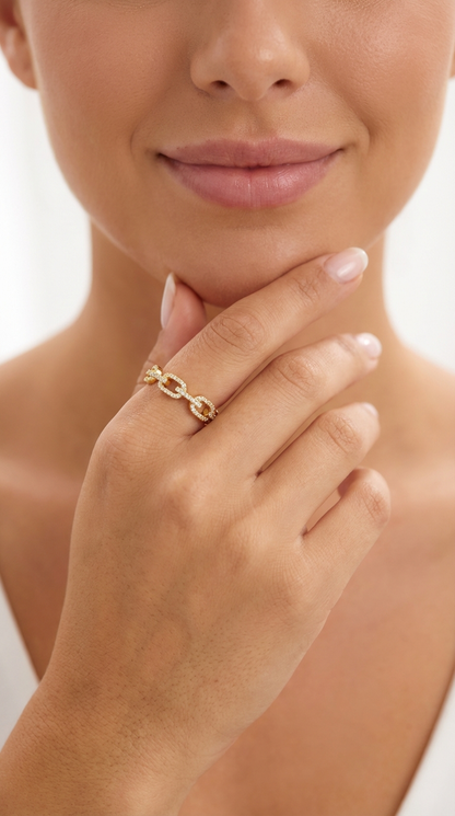 NAANA Chain Link Ring 18K Gold Over Sterling Silver