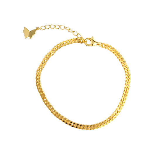 NADIA Dainty Curb Chain Bracelet 18K Gold Over Sterling Silver