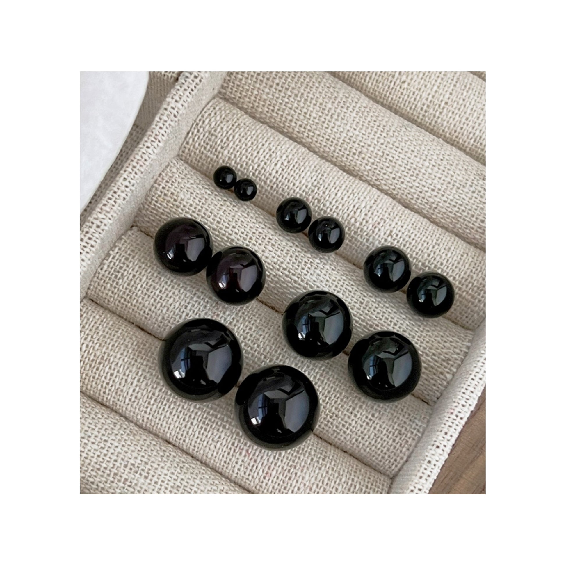 PAULA 6mm Black Onyx Stud Earrings 2