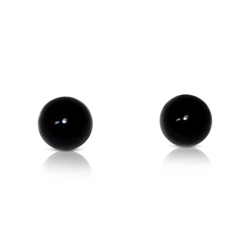 PAULA Large 8MM Black Onyx Stud Earrings