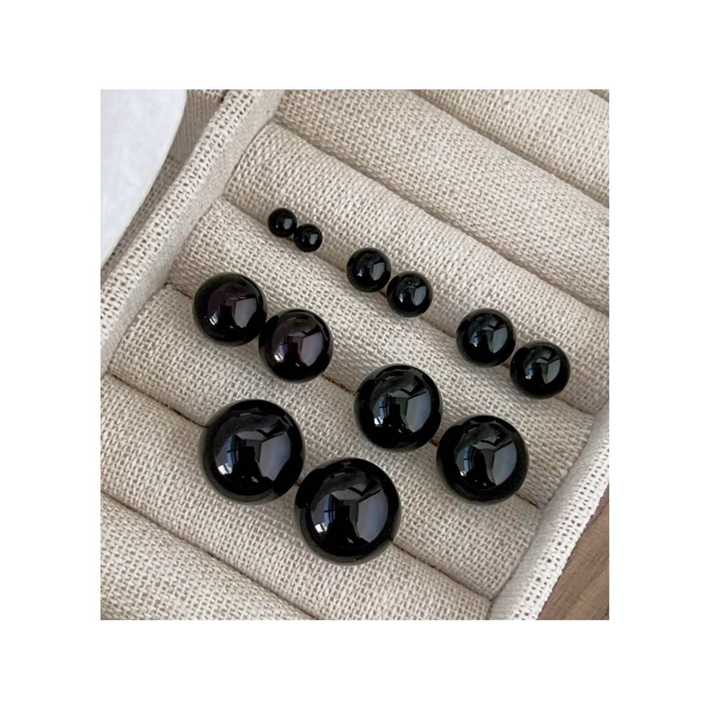 PAULA 8mm Black Onyx Stud Earrings