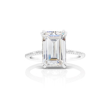 PHOEBE Emerald Cut Pavé CZ Diamond Eternity Band Ring