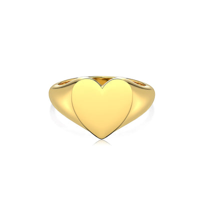 NORA Heart Signet Ring 18K Gold Plated