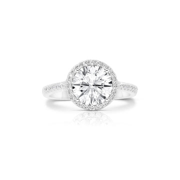 RACHEL Round Cut CZ Diamond Halo Engagement Ring
