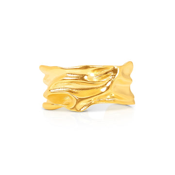 ROSA Wide Wrap Band Ring Adjustable in 18K GP