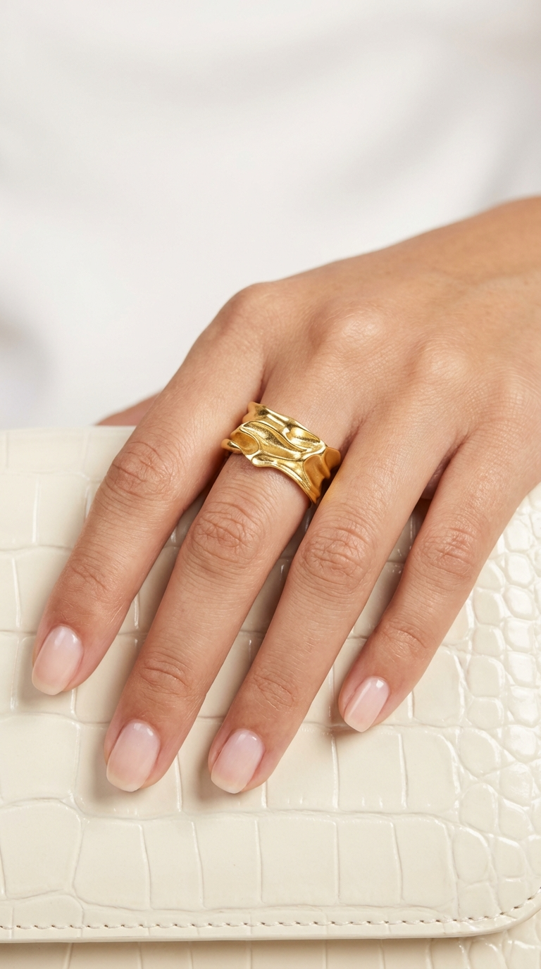 ROSA Adjustable Wide Wrap Band 18K Gold Over Sterling Silver