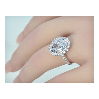 SARA Oval Cut Halo Ring in Sterling Silver