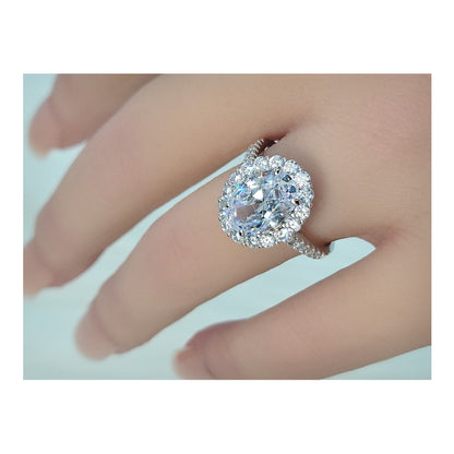 SARA Oval Cut Halo Ring in Sterling Silver