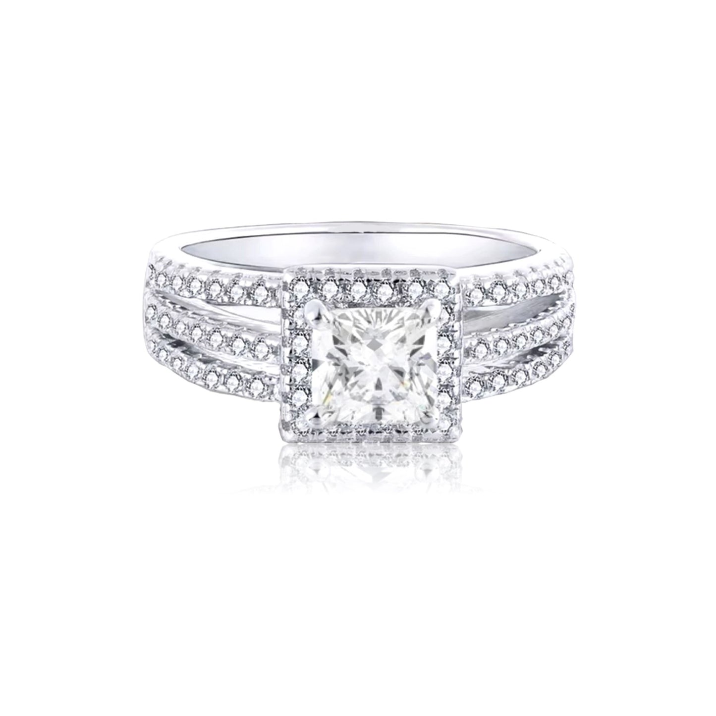 SHILOH Multi-Row Pavé Ring in Sterling Silver