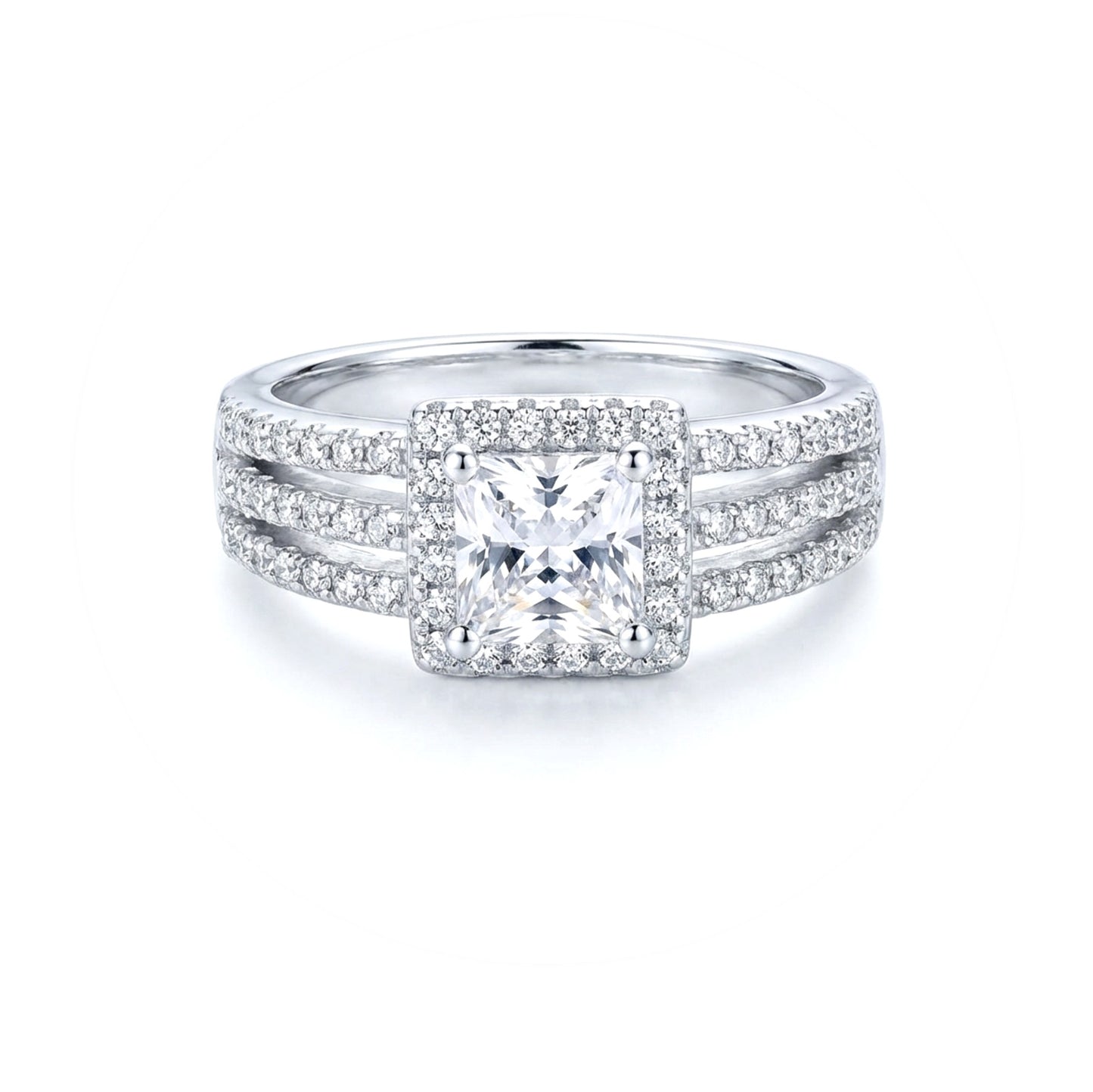 SHILOH CZ Diamond Multi-Row Pavé Ring