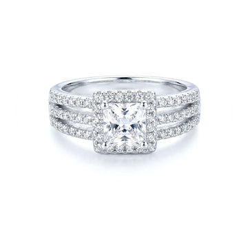 SHILOH CZ Diamond Multi-Row Pavé Ring