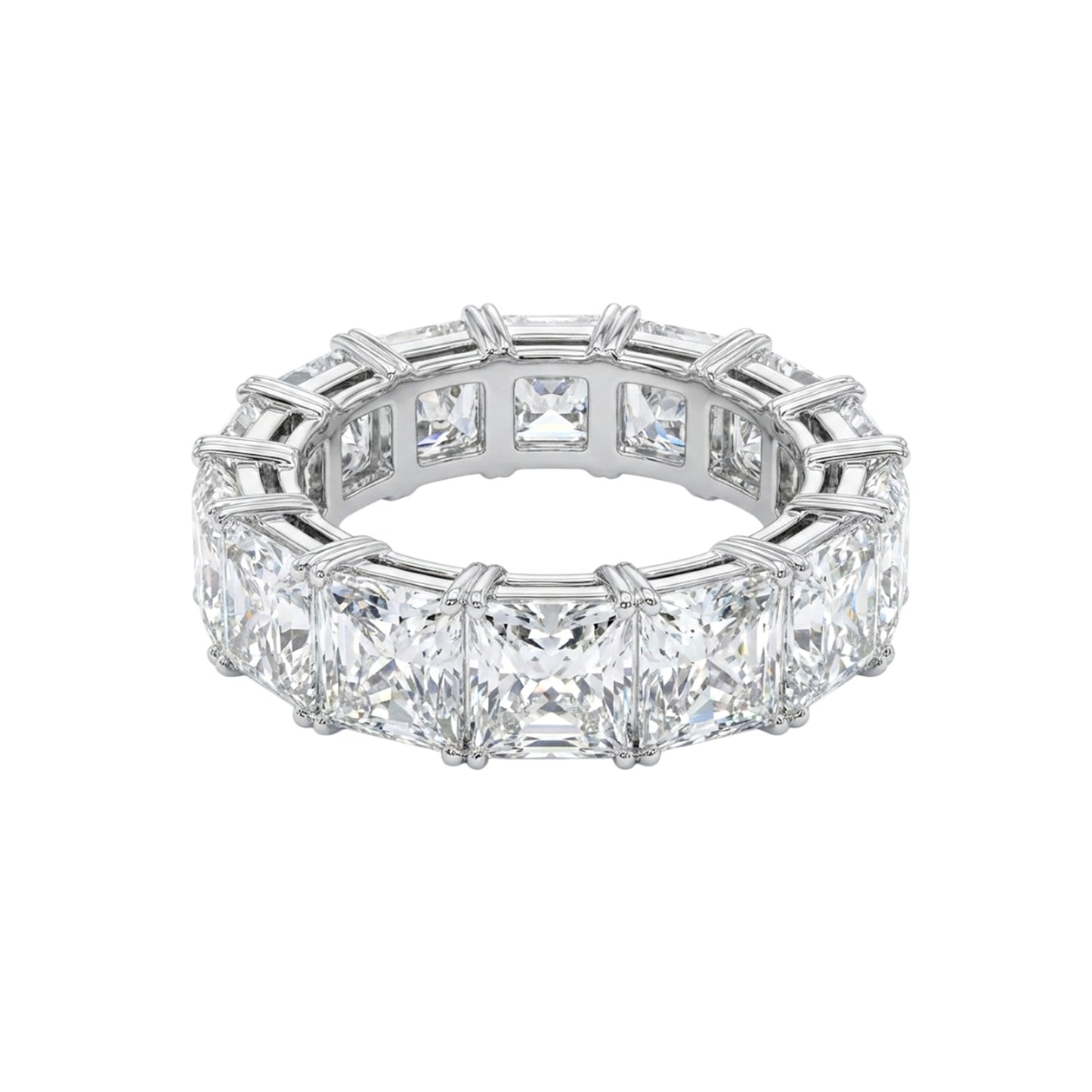 SOFIA White CZ Diamond Eternity Tennis Band in Rhodium Over Sterling Silver