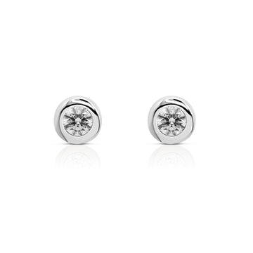 STEFANIE 8MM CZ Diamond Round Cut Solitaire Stud Earrings