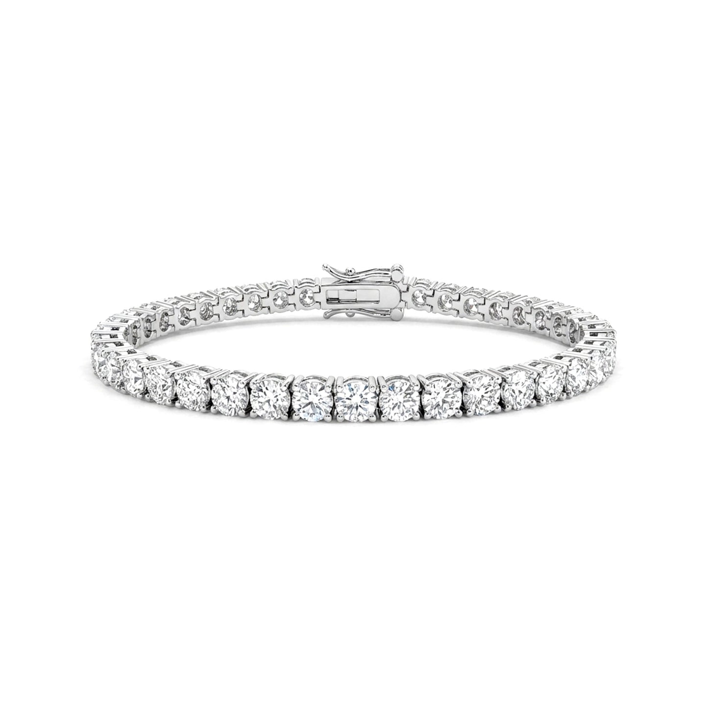 STELLA 3MM Moissanite Tennis Bracelet in Rhodium Over Sterling Silver