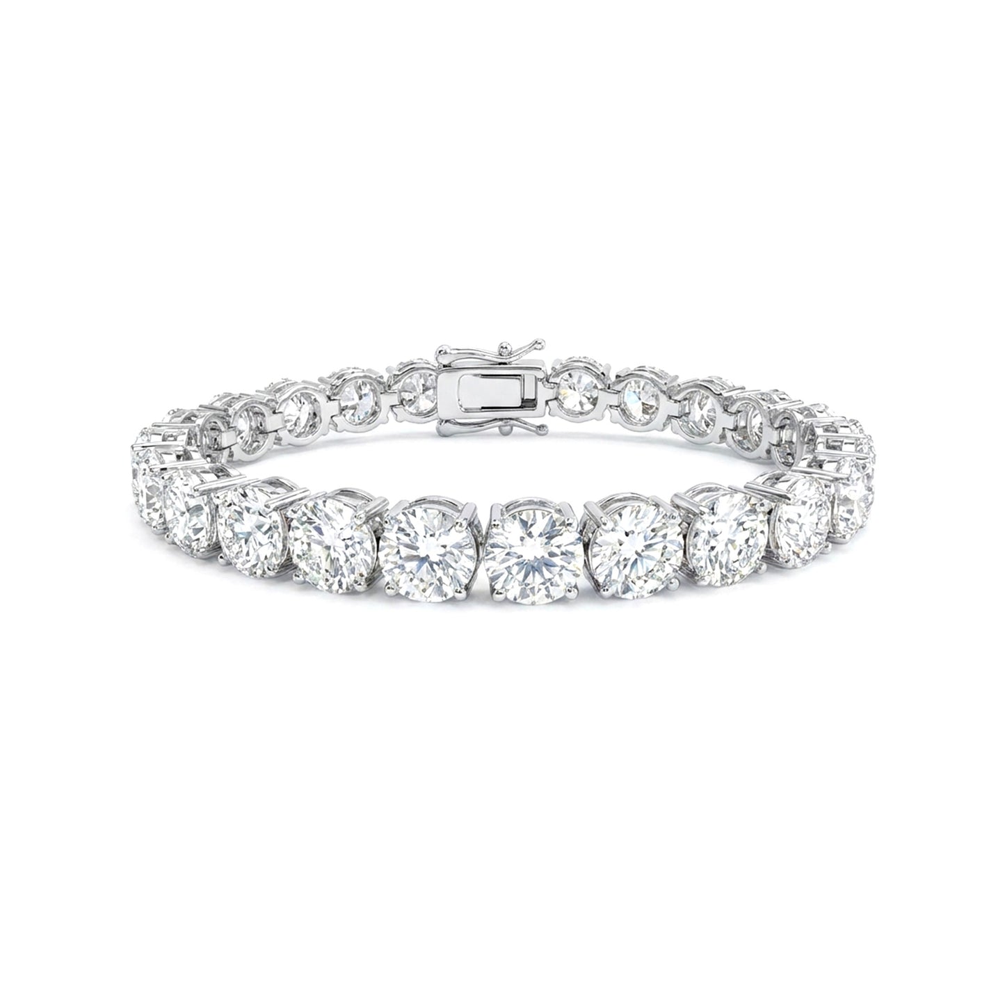 6.5MM VVS Moissanite Tennis Bracelet – Bridal, Anniversary, Christmas & Birthday Gift for Her – Rhodium Over Sterling Silver, Up to 25 CTW Luxury Brilliance [STELLA]