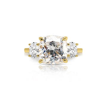 SUZIE 3-Stone CZ Diamond Ring in 14K GP