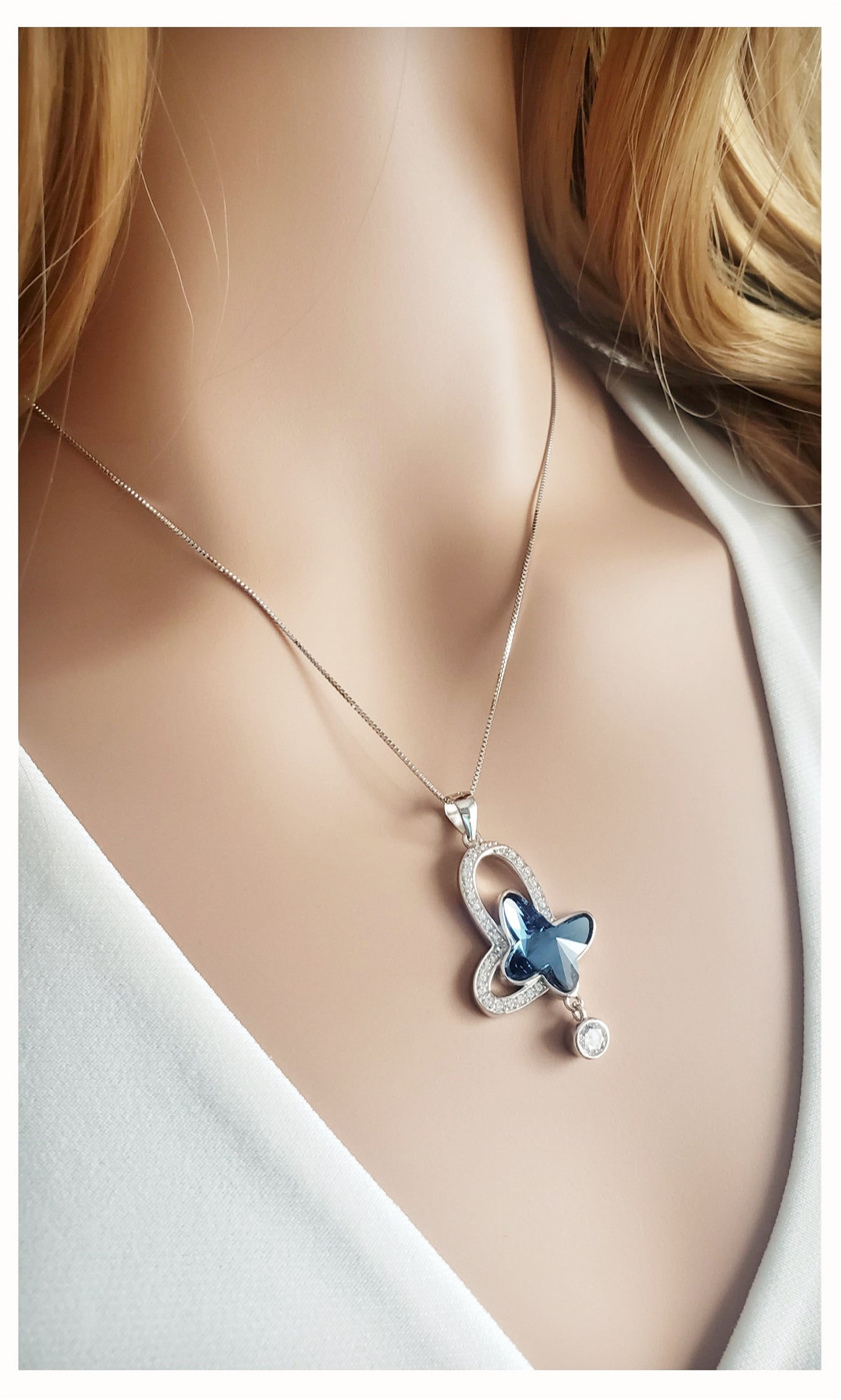 SYLVIE Austrian Crystal Butterfly Necklace Pendant