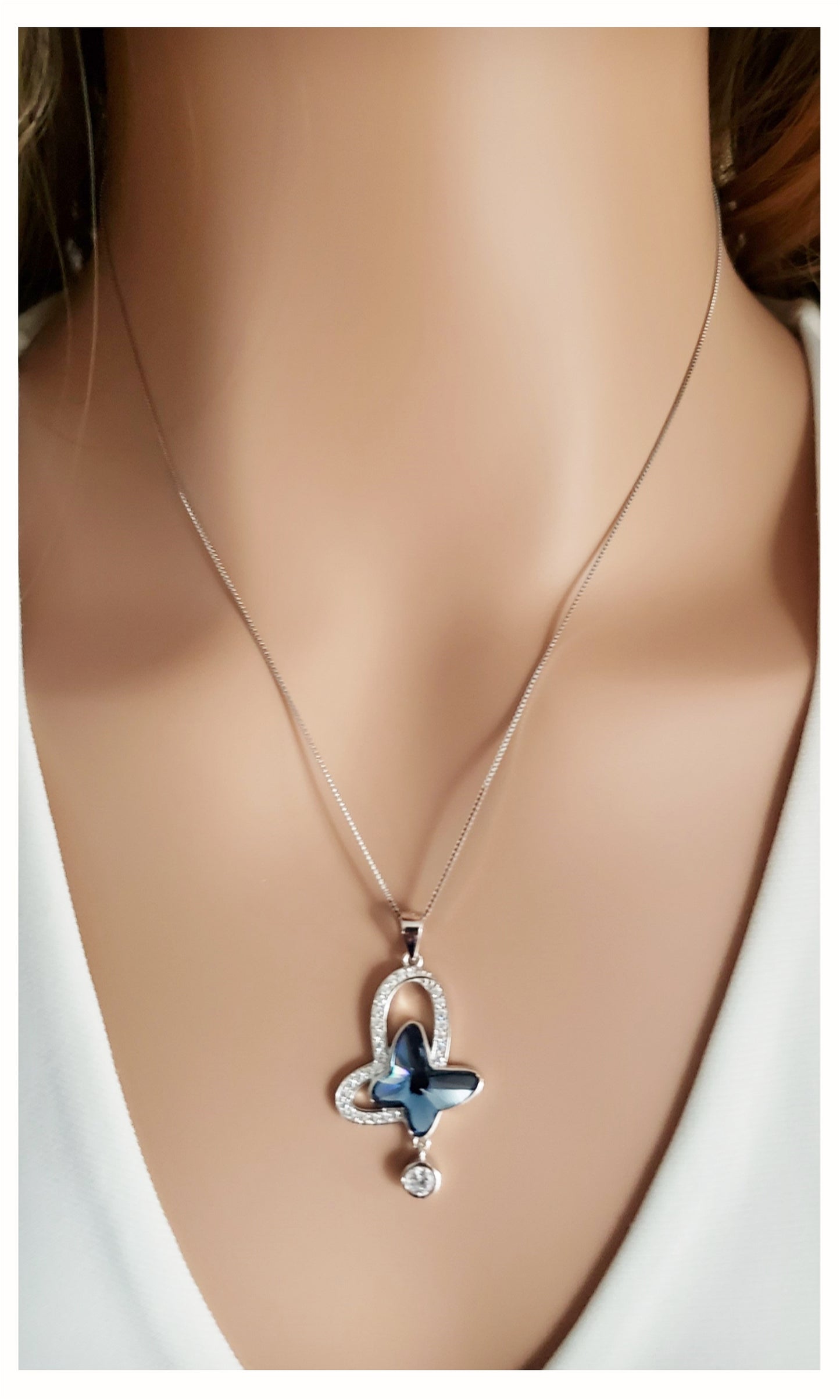 SYLVIE Austrian Crystal Butterfly Necklace Pendant