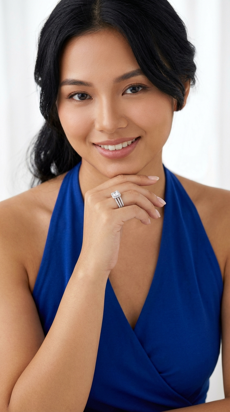 SHILOH CZ Diamond Multi-Row Pavé Ring