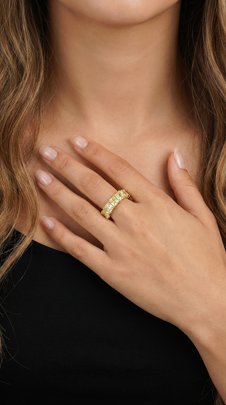 SOFIA White CZ Diamond Eternity Tennis Band 14K Gold Over Sterling Silver