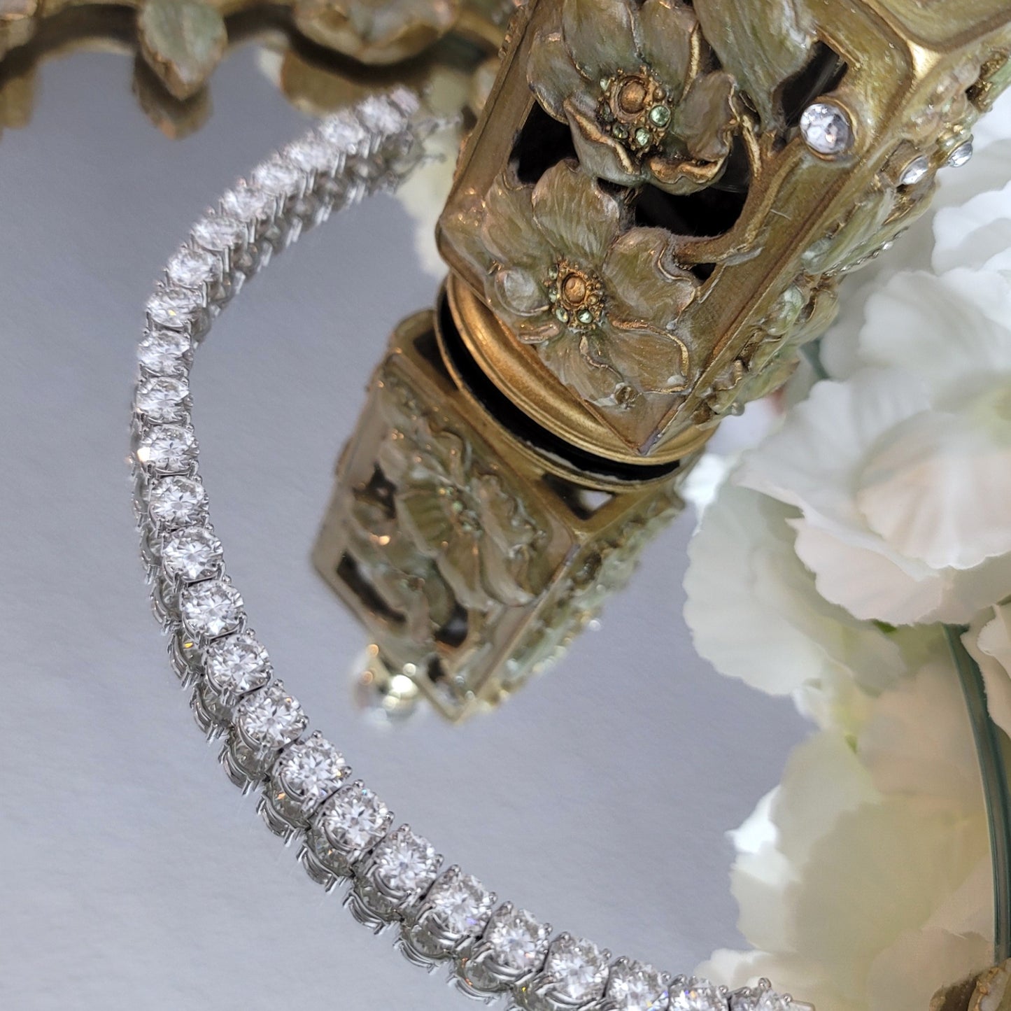 STELLA 6.5MM Moissanite Tennis Bracelet in Rhodium Over Sterling Silver