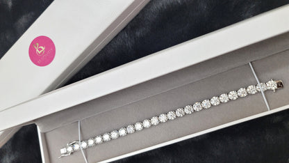 STELLA 6.5MM Moissanite Tennis Bracelet in Rhodium Over Sterling Silver