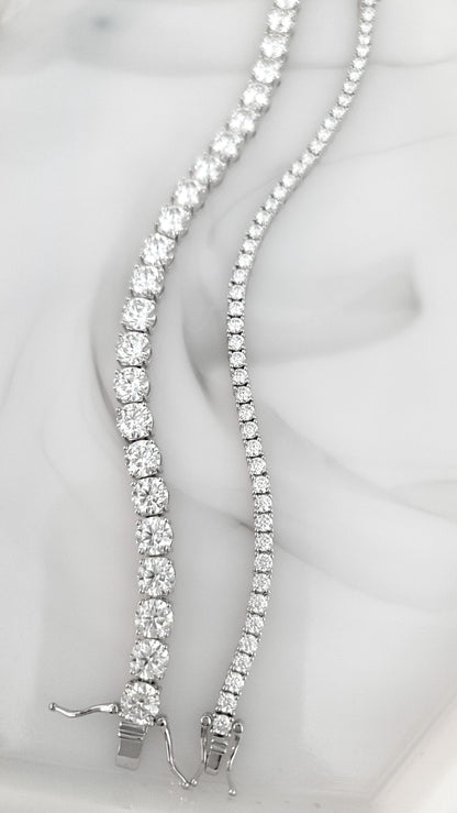STELLA 6.5MM Moissanite Tennis Bracelet in Rhodium Over Sterling Silver