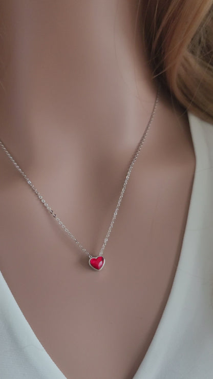 TIFFANY Austrian Red Crystal Heart Necklace Pendant