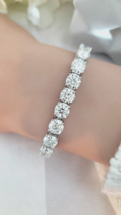 STELLA 6.5MM Moissanite Tennis Bracelet in Rhodium Over Sterling Silver