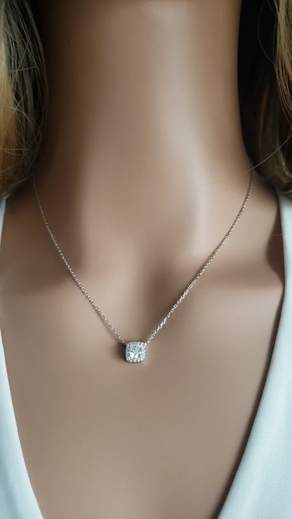 MONIQUE Square Cubic Zirconia Necklace Solitaire Pendant