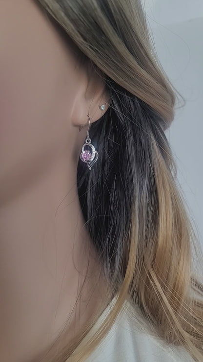 CHRISTELLE Pink Dangle Earrings