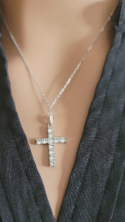 GRACE Cross Necklace Pendant in Sterling Silver