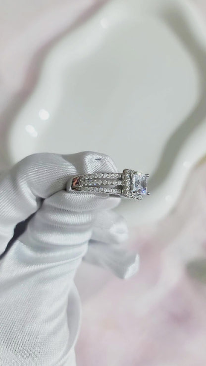 SHILOH CZ Diamond Multi-Row Pavé Ring