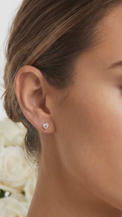 ANAÏS 5MM CZ Diamond Stud Earrings in 14K Gold Over Sterling Silver – Birthday, Mother's Day, Anniversary & Valentine's Day Gift for Her – Everyday Elegance