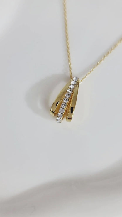 JOSÉE White Crystal Diamond Pendant Necklace 18K Gold Over Sterling Silver