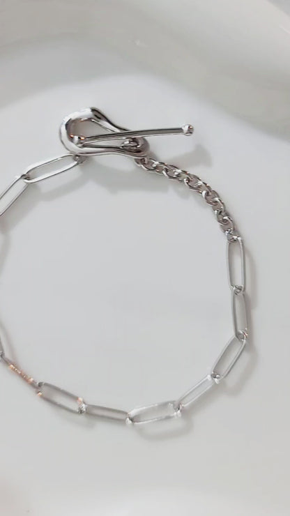 ABBY 4MM Paperclip Bracelet in Rhodium Over Sterling Silver