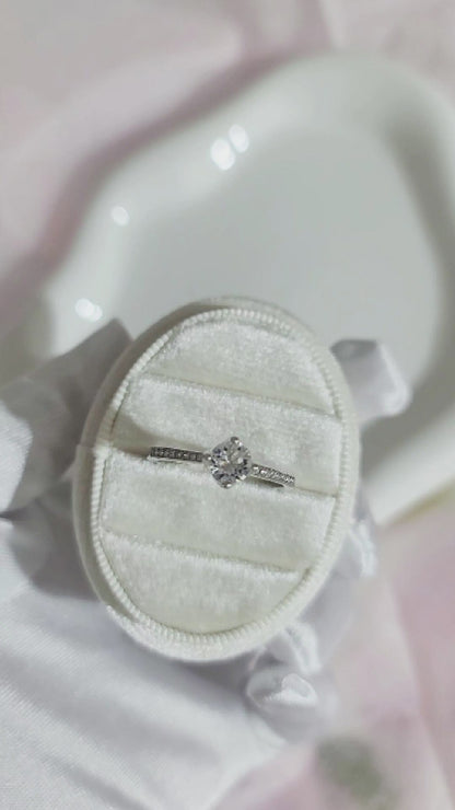 ARABELLA White Crystal Diamond Ring 18K White Gold Over Sterling Silver