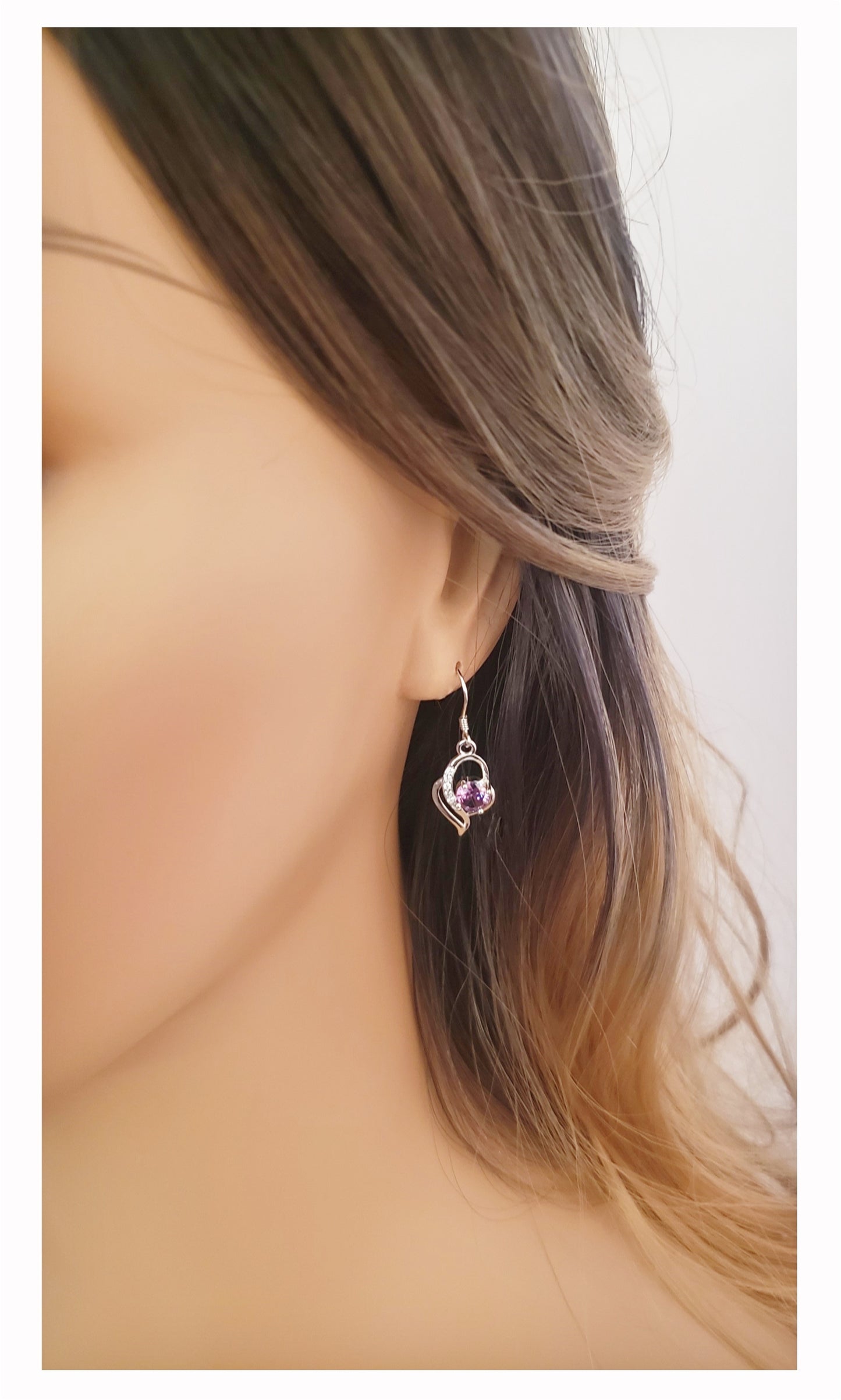 CHRISTELLE Royal Purple Dangle Earrings